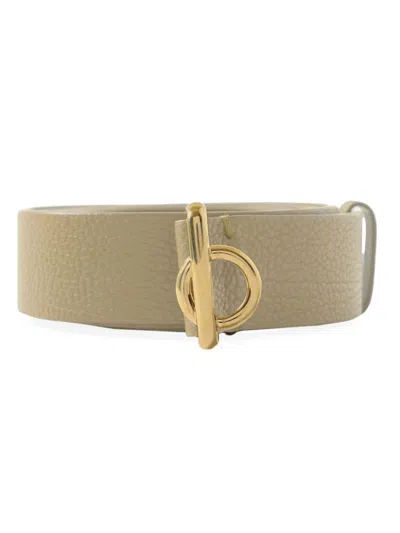 Burberry Women's Rocking Horse Leather Belt In Gold