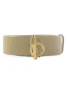 Burberry Women's Rocking Horse Leather Belt In Hunter