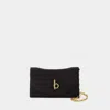 Burberry Womens Black Rocking Horse Chain-strap Calf-leather Wallet In Black