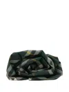 Burberry Checkered Rose Clutch 3d Detailing In Green
