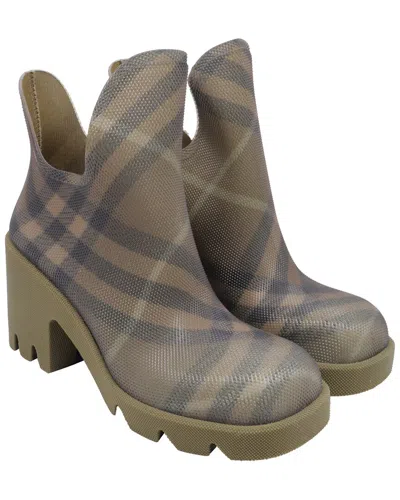 Pre-owned Burberry Women's Rubber Check Marsh Heel Boot (authentic Pre-loved)