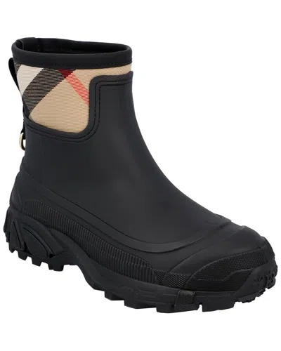 Pre-owned Burberry Women's Rubber Check Panel Rain Boot (authentic Pre-loved)