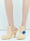 Burberry Highland Rubber Mules In Cream