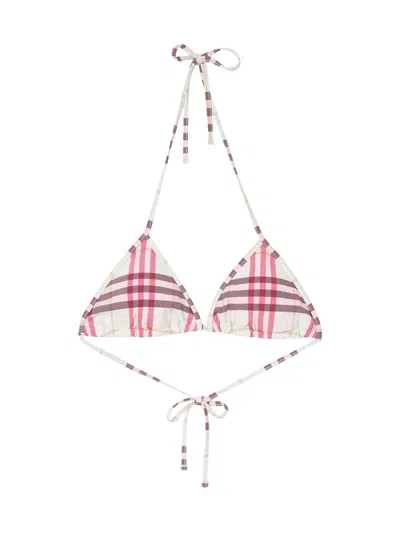 Burberry Women's Sadie Check Triangle Bikini Top In Multi