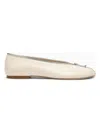 Burberry Sadler Ballerina With Light Beige Leather Zip Women In Transparent