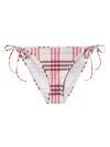 Burberry Sadie Checkered Bikini Bottoms Aubergine Purple In Multi