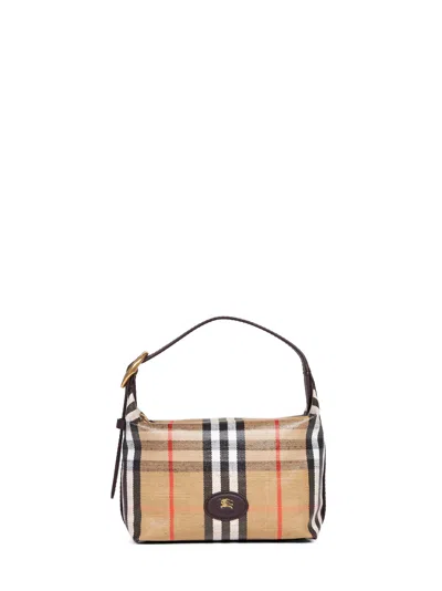 Burberry Women Sand Beige Highlands Mini Shoulder Bag In Multi