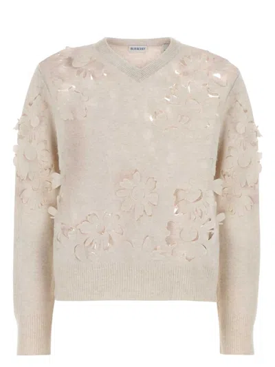 BURBERRY WOMEN'S SAND WOOL SWEATER