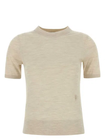 BURBERRY WOMEN'S SAND WOOL T-SHIRT