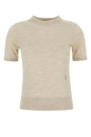 Burberry Women Sand Wool T-shirt In Brown