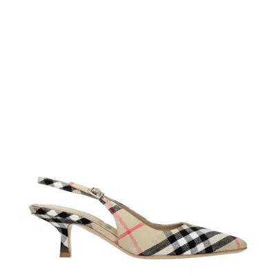 Burberry Women's Sandals Fabric Beige In Brown