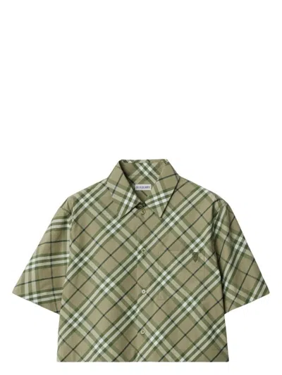 BURBERRY WOMEN'S SAXON CROPPED SHIRT