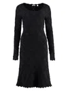 Burberry Wool Dress With Geometric Trimming In Black