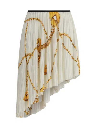 Burberry Women Shield Skirt In Polyester In White