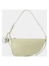 Burberry Patent Leather Shield Sling Shoulder Bag With Silver-tone Ch In Beige