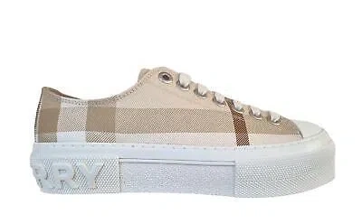 Pre-owned Burberry Women's Shoes Sneakers In Cotton 8065647 Rope Check In Check Rope