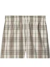 Burberry Cotton Check Drawstring Shorts In White