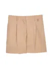 Burberry Logo Detailed Pleated Shorts In Brown