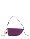 Burberry Ekd Nappa Leather Mini Sheild Sling Bag In Purple
