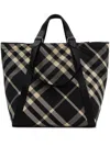 Burberry Checkered Pattern Shoulder Bags With Dual Handles In Black