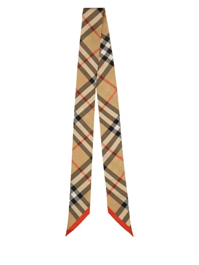 Burberry Women Silk Scarf In Brown