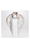 Burberry Silk Scarf Watercolor Effect Check In White