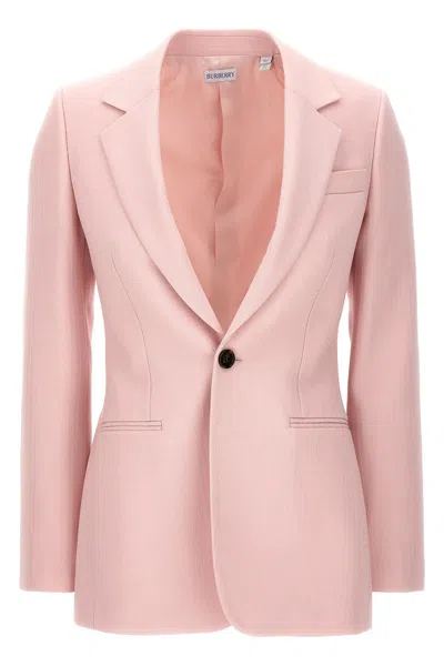 Burberry Single-breasted Wool Blazer In Color Carne Y Neutral