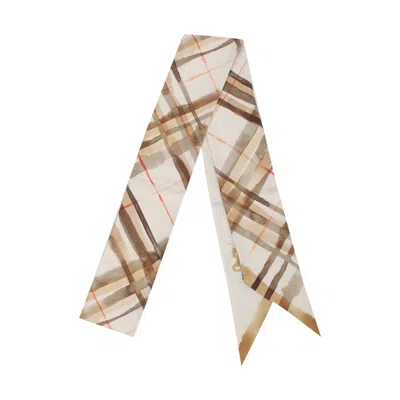 BURBERRY BURBERRY WOMEN SKINNY REVERSIBLE CHECK SILK SCARF