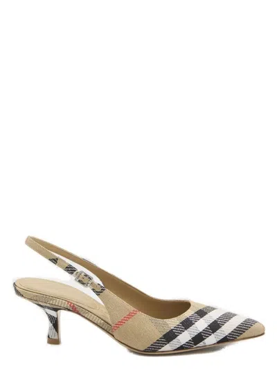 BURBERRY WOMEN'S SLINGBACK PUMPS BIRDIE CHECK