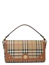 Burberry Check-pattern Top Handle Bag In Briarbrown