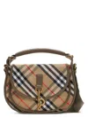 Burberry Small Messenger Check Shoulder Bag In Nude & Neutrals