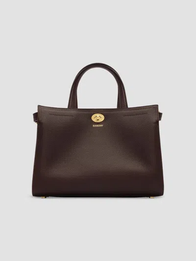 Burberry Women's Small Cotswolds Check Tote Bag In Chocolate Brown