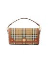 Burberry Vintage Check Logo-plaque Shoulder Bag In Brown