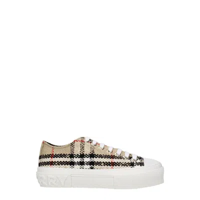 Burberry Women's Sneakers Fabric Beige/multicolor In Brown