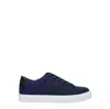 Burberry Checked Lace-up Sneakers In Blue