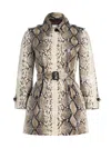 Burberry Women's Stonehaven Python Print Belted Trench Coat In Multi