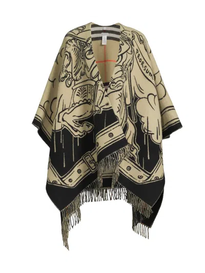 Burberry Women's Stormy Knight Wool Cape In Sand