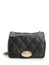 Burberry Black Quilted Crossbody Bag With Ekd Plaque On The Front And Chain-link Shoulder Strap In Leather Wo In Black