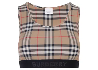 Pre-owned Burberry Women's Stretch Nylon Top In Beige