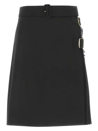Burberry Black Stretch Polyester Blend Skirt