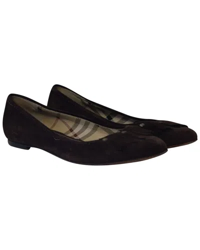 Burberry Women's Suede Ballet Flat (authentic Pre-loved) In Brown
