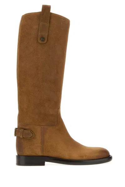 Burberry Women's Suede Cavalier Boots In Brown