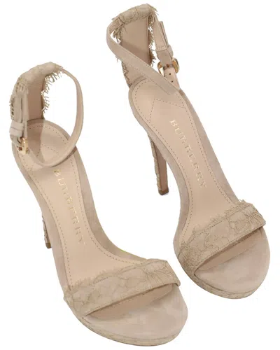Burberry Women's Suede Polesden 120 Platform Sandal (authentic Pre-loved) In Brown