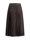 Burberry Women Sunflower Pleated Silk Skirt In Brown