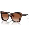 Burberry Woman Sunglass Be4393 Meryl In Dark Havana,check Brown