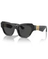 Burberry Beveled Acetate & Plastic Cat-eye Sunglasses In Drak Gray