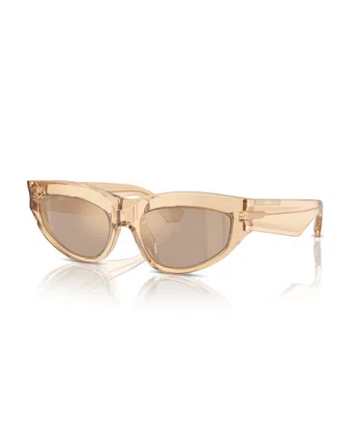 Burberry Brown Mirror Cat Eye Ladies Sunglasses Be4425u 40635a 55 In Yellow