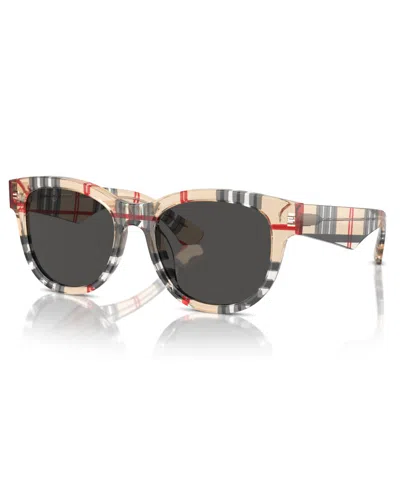 Burberry Vintage Check Round-frame Sunglasses