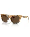 Burberry Be4435 Cat Eye Sunglasses In Dark Brown