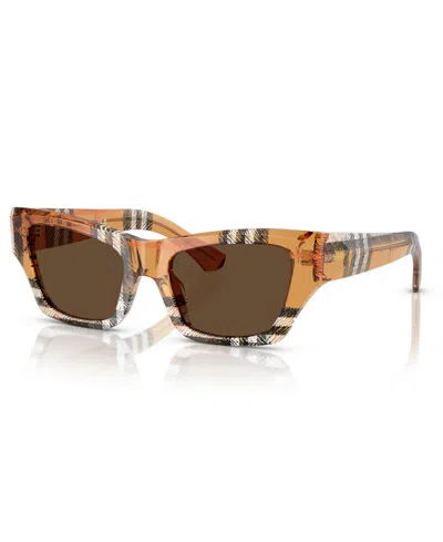 Burberry Be4441u Cat Eye Sunglasses In Dark Brown